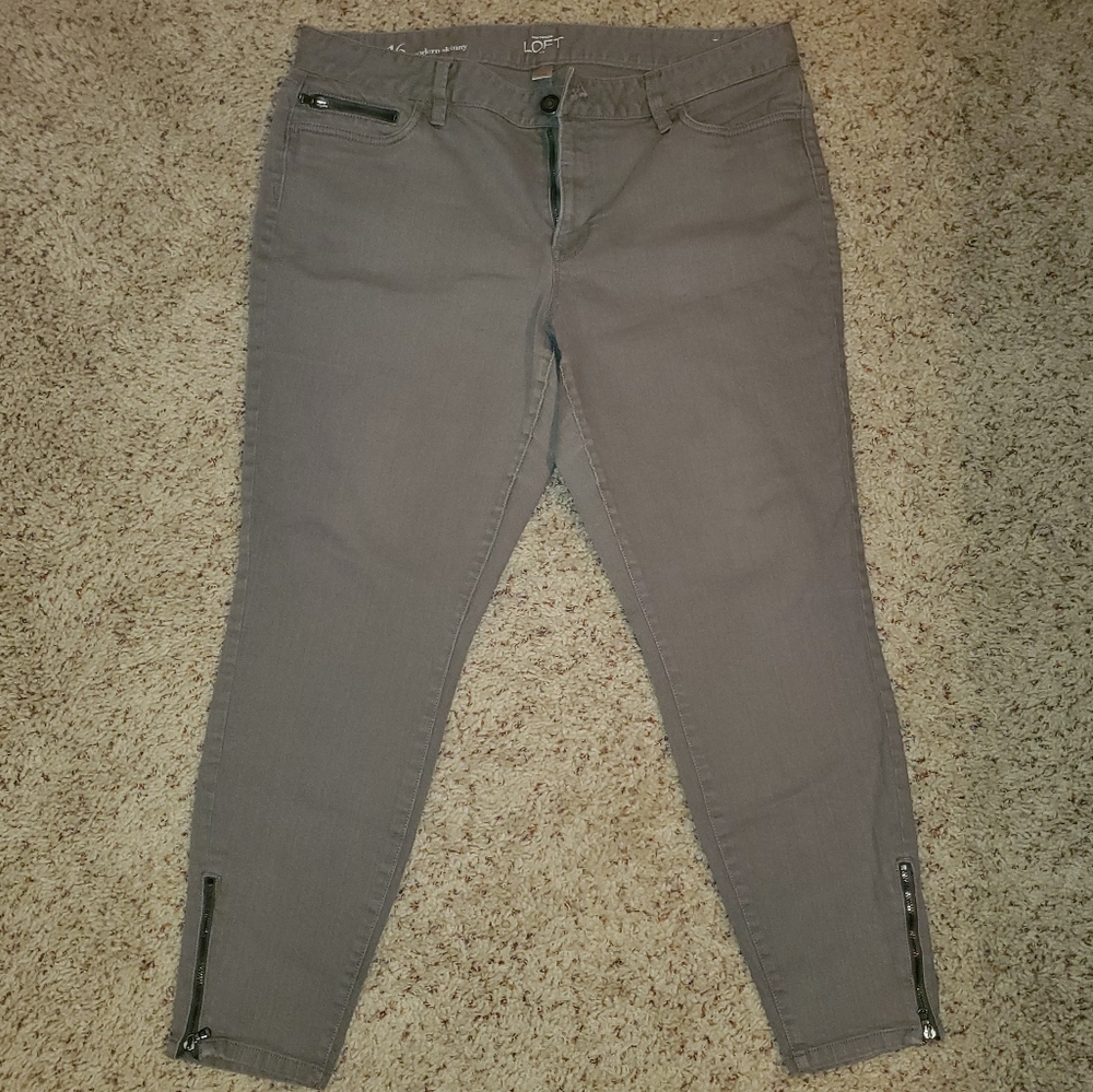 Loft Modern Skinny Cropped Jeans with ankle zipper